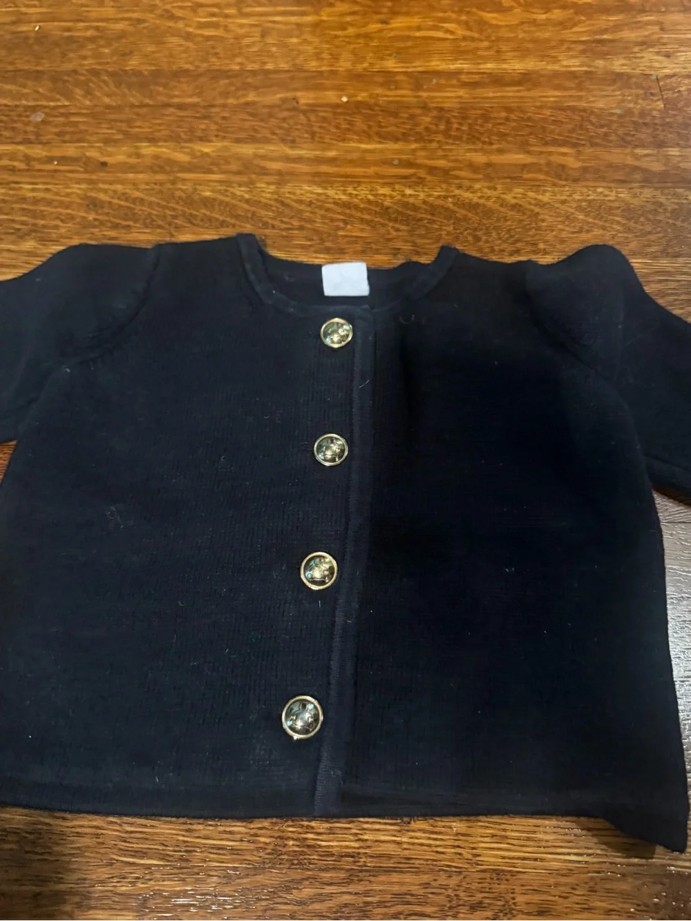 GAP Black Knit Cardigan with Gold Buttons